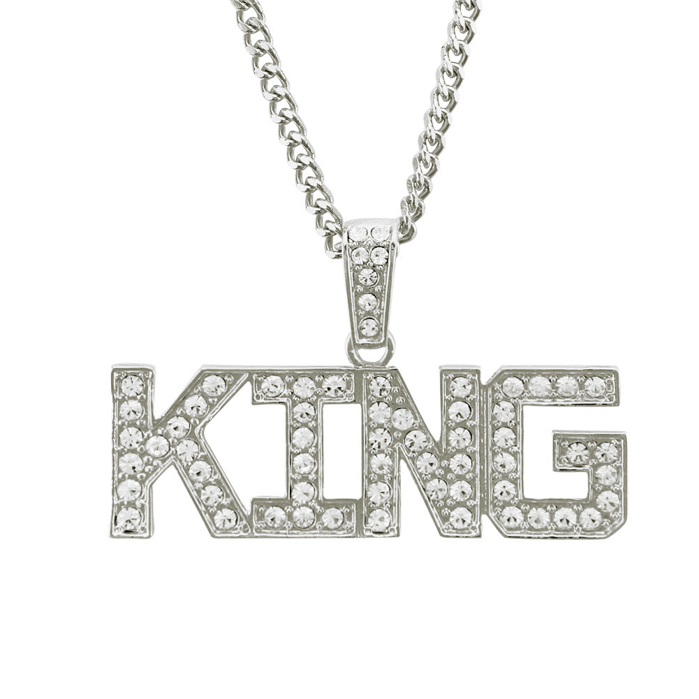 Wholesale Hip Hop King Letter Alloy Necklace